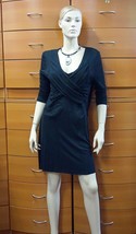 New Allsaints Spitalfields Black Jersey Party Dress V-NECK Uk 14 Us 10 - £227.41 GBP
