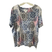 Alfred Dunner Women’s XL Top – Multicolor Tile Print Short Sleeve Shirt - $18.90