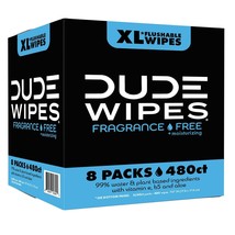 Dude Wipes Man Shark Tank Flushable On The Go Products Unscented Butt 480 Ct Xl - £31.89 GBP