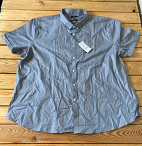 new look NWT men’s Muscle Fit short sleeve button up shirt size 5XL Grey I5 - £12.47 GBP