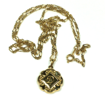 Vintage 1988 Avon Sparkle Initial “d” Necklace Double Sided Pendant Gold... - £12.49 GBP