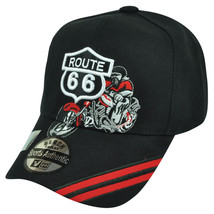 Biker and Cycle on a New Black Route 66 Ball Cap with tags - £11.79 GBP