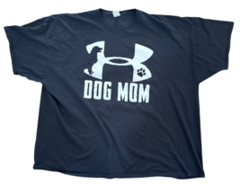 Womans sz 6XL DOG MOM Cotton Black T shirt - $492.81 MXN