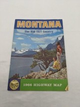 Vintage 1966 Montana The Big Sky Country Highway Map - $20.04