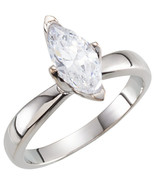 Marquise Diamond Ring 14k White Gold (1.23 Ct E SI2 Clarity) HRD  - £4,098.95 GBP