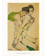 EGON SCHIELE Friendship 31.5" x 23.75" Offset Lithograph 1994 Art Nouvea... - $78.21