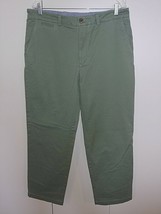 L.L. BEAN MEN&#39;S GREEN NATURAL FIT STRETCH PANTS-36X32-WORN ONCE-COTTON/E... - $13.09