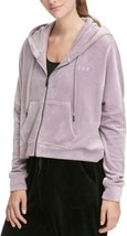 DKNY Womens Velour Full Zip Hoodie Size X-Large Color Purple - £61.79 GBP