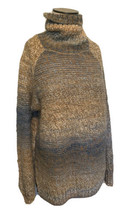 Prana Blue &amp; Tan Ombré Turtleneck Sweater Acrylic/Wool/Poly Blend Women’s Medium - £29.87 GBP