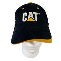Caterpillar CAT Ball Cap Hat Black &amp; Yellow Hook &amp; Loop Adjustable - £8.30 GBP