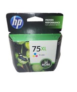 Genuine HP 75XL Tri-Color Ink Cartridge High Capacity Sealed Box New Exp... - £9.08 GBP