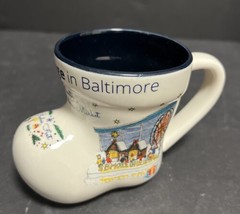 Christmas Village In Baltimore Souvenir Boot Coffee Mug German Christmas Market - £17.08 GBP