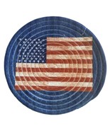 USA Flag Patriotic July 4th Braided 9&quot; Rd Trivet Hot Pad Heat Resistant ... - £14.61 GBP