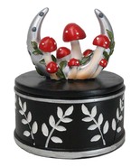 Wiccan Crescent Moon With Toadstool Mushrooms Forest Decorative Jewelry Box - €21,44 EUR
