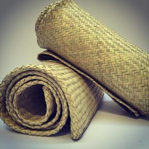 Petate Tule Rush Straw Rug Handwoven Palm Organic floor bed bedroll mat 3.5&#39;x6&#39; - £118.51 GBP