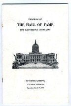 Hall of Fame Illustrious Georgians Program 1960 State Capital Atlanta Ge... - £79.15 GBP