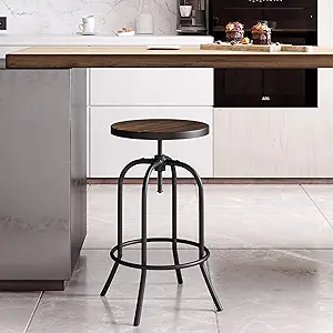 Lavish Home Swivel Bar Stool ? Adjustable Backless Stool for Counter Height with - £174.75 GBP