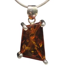 sterling silver amber pendant only  - $124.99