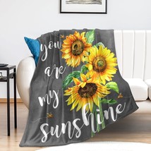 Sunflower Blanket Soft Flannel You Are My Sunshine Throw Blanket Sunflower Gifts - £25.54 GBP