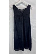 Vanity Fair Silky Nightgown Midi Black Sleepwear Sleeveless M - $32.52 CAD
