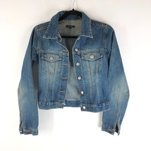 Vero Moda Womens Denim Jacket Vintage Retro Trucker Medium Wash Fading US M - £15.37 GBP