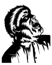 Wolfman sticker VINYL DECAL werewolf Lon Chaney Jr. Claude Rains folklore moon - £5.56 GBP