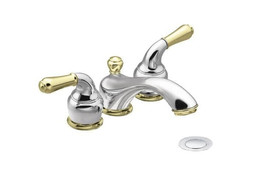 Moen T4560CP Monticello Chrome/Polished Brass Two-Handle Low Arc Bathroo... - £216.03 GBP