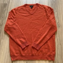 NWOT Club Room Luxury 100% Cashmere V-Neck Men&#39;s Sweater Orange Size XL ... - $39.59