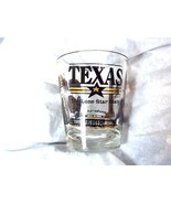 Souvenir shot glass Texas Lone Star state gold &amp; black on clear - $109.28 MXN