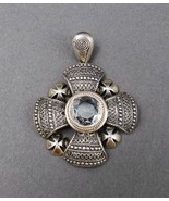 Ilaria Peru Vintage 925 Sterling Silver Gem Stone Ornate Maltese Cross P... - £314.75 GBP