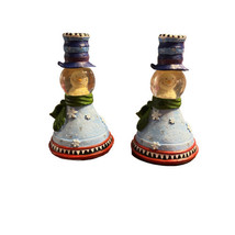 Seasonal Elements Pair Of Snowman Candle Holders. - £15.91 GBP