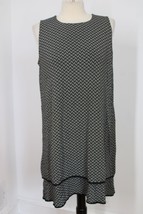 J Jill MP Black White Geometric Pattern Layered High Neck Tank Dress Wearever - £20.12 GBP