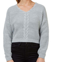 Numero Cropped Lace Up Sweater Juniors, Large, Grey - $67.72