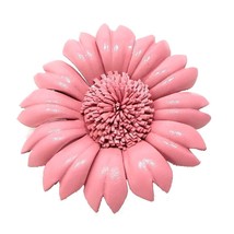 Vibrantly Colorful Pink Leather Flower Combination Hairclip and Brooch Pin - $13.45