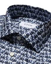 Eton Glassblower&#39;s Shelf Print Slim Fit Short Sleeve Button-Up Shirt, Si... - £118.52 GBP