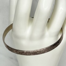 Vintage Mexico Silver Tone Floral Bangle Bracelet - £18.86 GBP