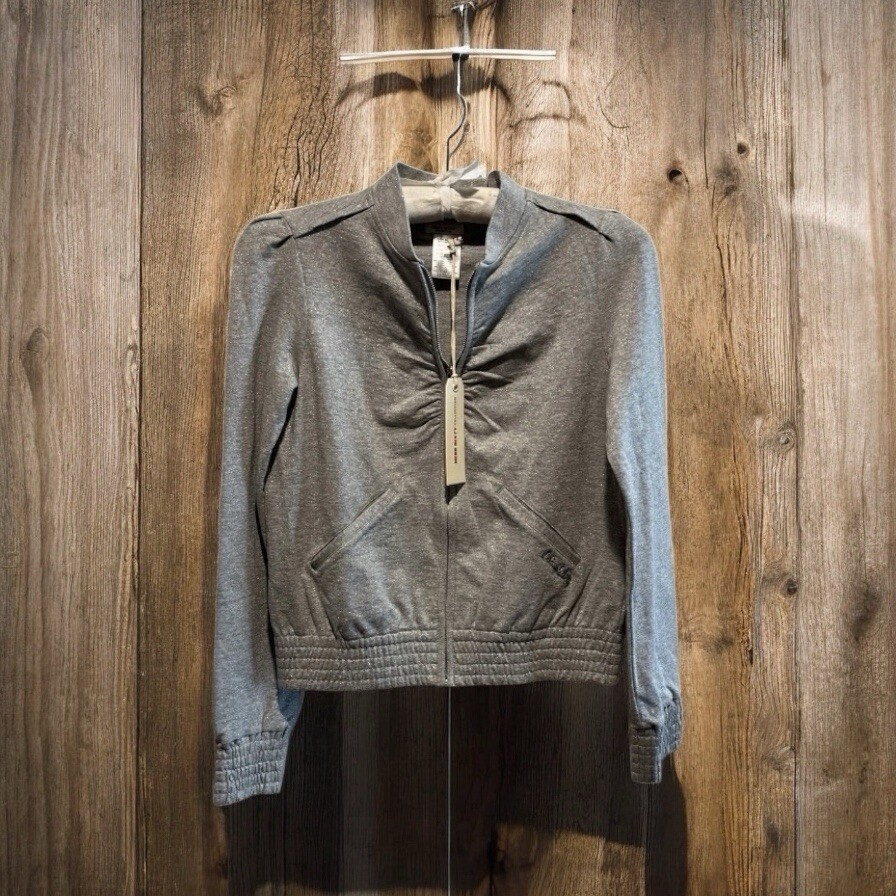 Miss Sixty Zinc Silver Sparkler Glitter Full Zip Jacket Size Large NWT $89 - $38.61