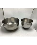 Set Of 2 Vintage Sunbeam Mixmaster Stainless Steel Mixing Bowls 9&quot; &amp; 6&quot; ... - $39.99