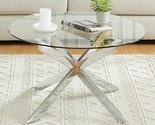 Round Glass Coffee Tables For Living Room, Home Office, Modern &amp; Simple ... - $270.99