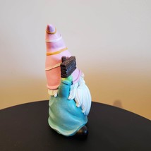 Garden Gnome, Gnome Figurine with Pink Hat, Garden Statue, Fairy Garden Decor image 4
