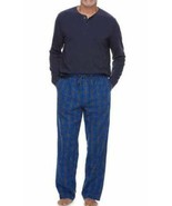 Mens Pajamas Croft &amp; Barrow 2 Pc Henley Top &amp; Pants Knit Flannel Winter-... - $26.73