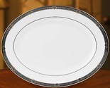 Lenox Vintage Jewel White Oval Serving Platter 13&quot; Gold Dot Platinum USA... - $129.20