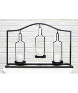 Western Black Arched Metal Stand Decorative Triple Votive Candles Candle... - $68.58 CAD