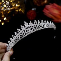 Gorgeous Bridal Wedding Tiara Full Cubic Zirconia Crown Crystal Headband Fashion - £76.06 GBP