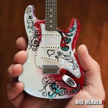 JIMI HENDRIX &quot;Monterey&quot; Fender Strat Replica 1:4 Scale Guitar ~Axe Heaven - £40.04 GBP