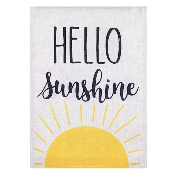 Hello Sunshine Burlap Garden Flag-2 Sided Message, 12.5&quot; x 18&quot; - €17,49 EUR