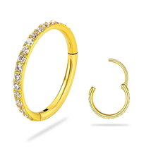 Smilebelle 14K Gold Hinged Nose Rings Hoop for Women 20G, 316L Surgical Steel Cl - $12.85