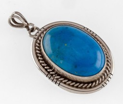 Amazing Turquoise Sterling Silver Pendant By Eddie Secatero, 45mm Tall, ... - £134.37 GBP