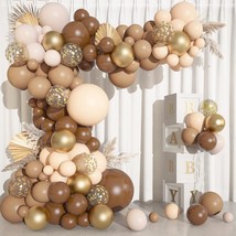 150Pcs Brown Balloons Garland Arch Kit, Different Size Brown Nude Boho Blush Tan - £20.77 GBP