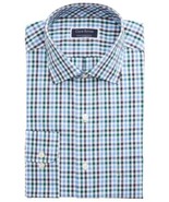 $55 Club Room Stretch WrinkleResistant Gingham Dress Shirt Blue Size 15.... - £14.92 GBP